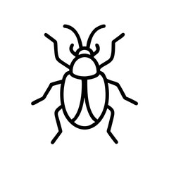 Cockroach Line Icon – Pest Control and Insect Outline Symbol Vector