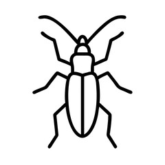 Beetle Line Icon – Insect Outline Symbol for Nature and Pest Control Concepts