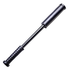 Obraz premium Black Telescopic Baton Self Defense Expandable Police Tactical Stick isolated on transparent background