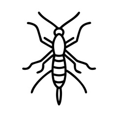 Ant Line Icon – Minimalist Insect Outline Vector Illustration