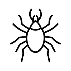 Outline Icon of Mite or Tick Insect Vector Isolated on White Background