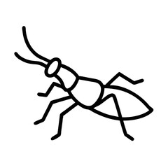 Outline Icon of Praying Mantis Insect Vector Isolated on White Background