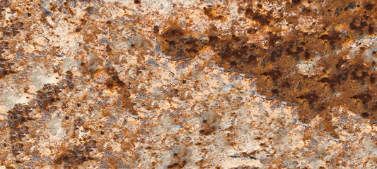 Rust on the iron door for the background. old peeling paint on rusty gates.