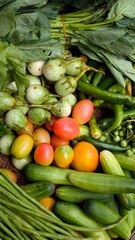 Fresh vegetables for cooking. Vegetables contain dietary fiber that helps cleanse the intestines.