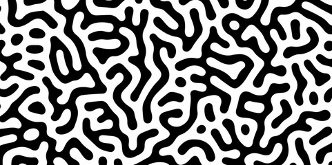 Diffusion reaction seamless vector pattern. Natural seamless line pattern. Linear design with biological shapes. Reaction-diffusion or truing pattern formation. abstract truing organic wallpaper.	