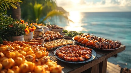christmas decoration on the beach