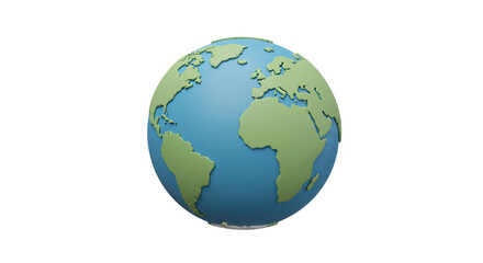 Fototapeta premium 3D Render of Earth A Stylized Globe Illustration