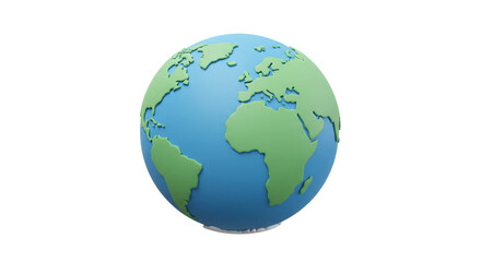 Stylized 3D Model of Earth Global Perspective Illustration