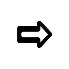 Curved arrow rotates right navigation isolated white background