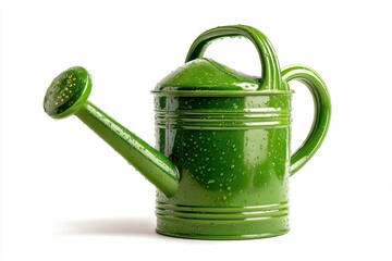 A plastic plant watering can isolated on white
