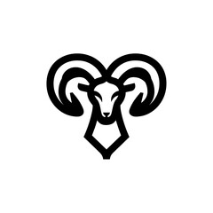 Stylized ram depicts strength creatively over white