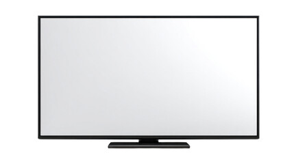 Blank LED TV Screen: A modern, sleek black LED television with a blank white screen, perfect for showcasing your content or design.
