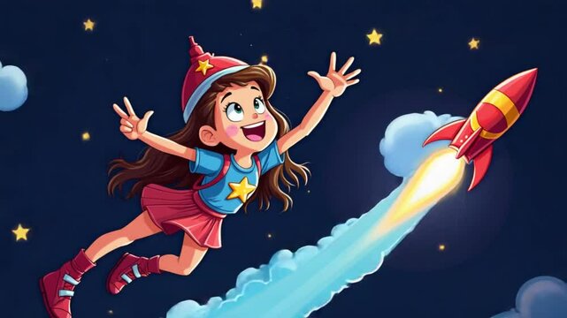 artistic shooting stars cartoon