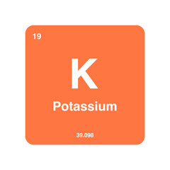 potassium periodic vector isolated on transparent background
