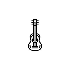 Guitar icon strums music sound simple drawing white background