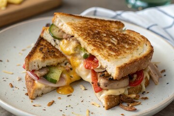 Delicious Grilled Cheese Sandwich Recipe and Top Down View