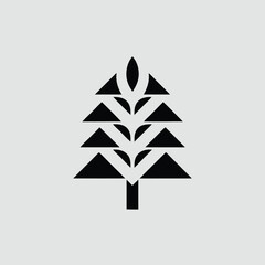 Obraz premium Geometric abstract tree symbol isolated on white background