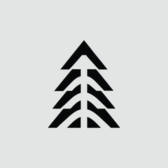Obraz premium Geometric pine tree shape on white suitable for design projects