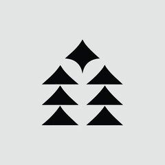 Obraz premium Abstract black geometric shapes forming a unique triangle structure