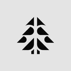 Obraz premium Abstract geometric tree icon design on a light background