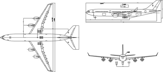 vector illustration sketch silhouette image design size commercial passenger plane