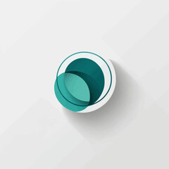 Abstract teal circles overlapping on white background
