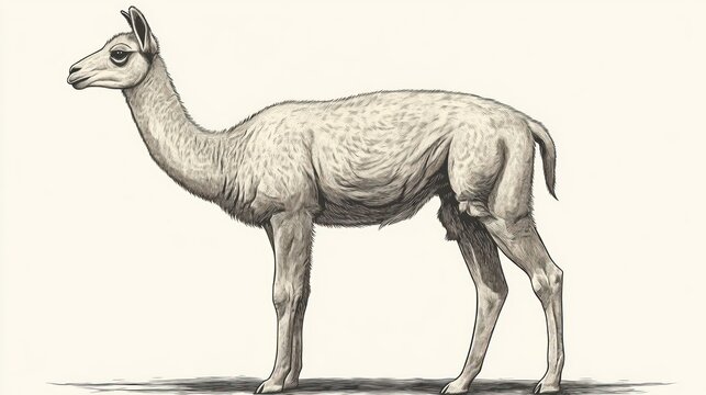 Side view of a llama