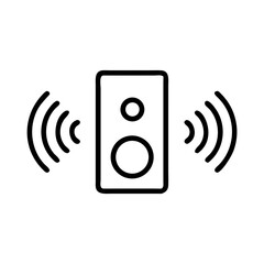 Sound speaker emitting waves representing concept of Music  