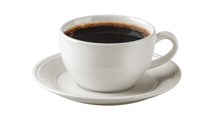 Obraz premium Cup of Coffee: A single, inviting cup of aromatic, rich coffee, nestled on a matching saucer, symbolizing the perfect start to the day and a moment of pure, simple pleasure.