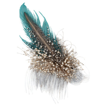 Vintage accessories feather comb hat classic fashion looks on isolation transparent background transparent background isolated png stock