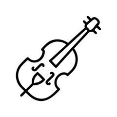 Obraz premium Cello illustration with simple lines on a white background concept of music 