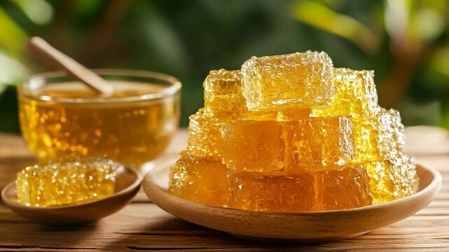 Golden Honeycomb Delight: A Sweet Culinary Treat