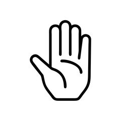 Fototapeta premium Hand gesture indicating stop in minimalist line art style 