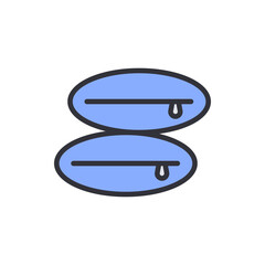 Stylized Image Of Two Blue Pillow With Drip On Transparent Background