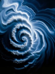 A photograph of blue swirls and waves.