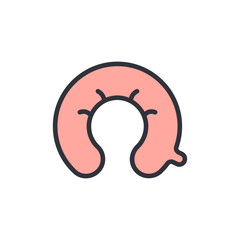 Illustration Of A Travel Pillow Neck Support Cushion On Transparent