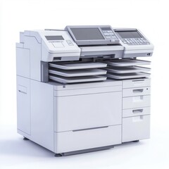 High-Quality Multifunctional Printer with Paper Trays and Display