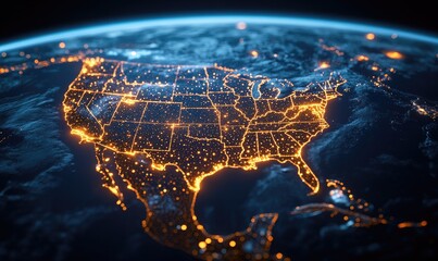 USA Illuminated at Night
