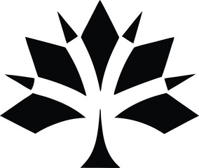 Elegant black maple tree silhouette design for various creative purposes