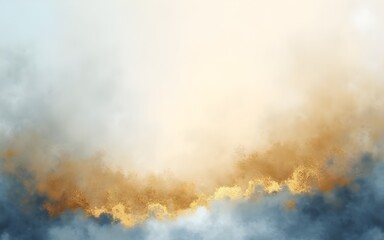 Abstract creation scene with soft gold and pale blue tones. High quality