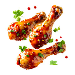 Delicious Glazed Chicken Drumsticks with Fresh Cilantro