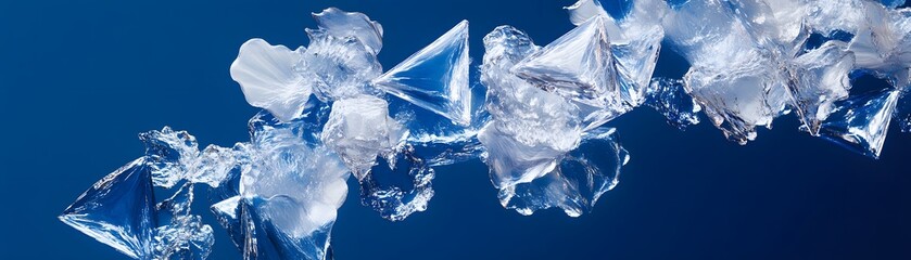 Obraz premium Abstract crystals on a deep blue background.