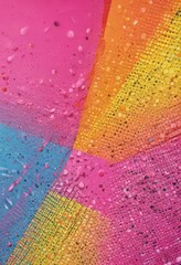 Vibrant pop art overlay on halftone patterned background, vibrant, retro, poster