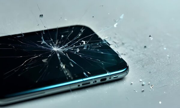Shattered Screen: A Broken Smartphone