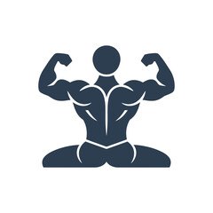 Muscular Back Pose Icon