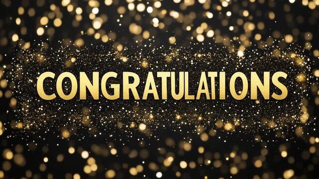 Golden Congratulations Sparkle Celebration Graphic