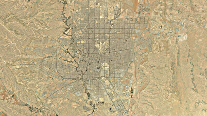 Riyadh City Satellite Map Close Top View