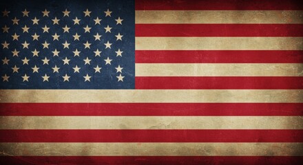 Naklejka premium Distressed american flag with vintage texture creating a patriotic background