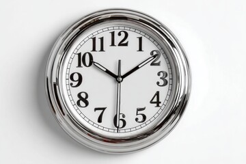 A clock showing 9:00 AM, isolated on white background for office time management