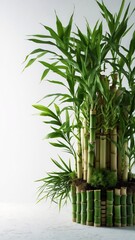 Obraz premium Lush Green Bamboo Plant Arrangement A Tranquil Indoor Garden